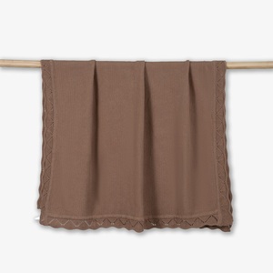 Customizable Heirloom Baby <b>Blanket</b> Vietnam Knitted 100% Cotton Eco-Friendly Solid Color Rectangle 209g-278g Machine Washable - Product Image 6