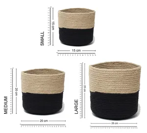 All-Purpose Set of 3 Jute <b>Basket</b> <b>for</b> Storage & <b>Plant</b> Styling - Product Image 6