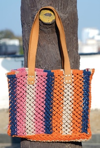 Bolso de Hombro de Yute Bohemio para Mujer con Patrón de Letras Bordado, Ecológico, de Gran Capacidad, con Cierre Abierto, para Uso Diario - Product Image 4
