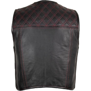 Chaleco de Motocicleta para Hombre en Cuero Vacuno Genuino con un Corte Tradicional Diseñado para una Comodidad Diaria y un Confort Atemporal Simple - Product Image 6