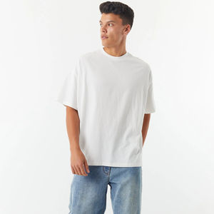 Camiseta Personalizada 2026 con Logotipo, Algodón y Poliéster, Lisa, sin Estampado, Impresión Digital, Tallas Grandes, Hombros Caídos, para Hombre - Product Image 1