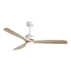 Modern 60-Inch LED <b>Ceiling</b> Fan with <b>Light</b> <b>Remote</b> <b>Control</b> 3 Solid Wood Blades for Indoor and Outdoor Use - Product Image 1