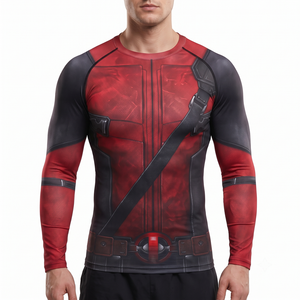 Conjunto de Rashguard de Manga Larga para Hombre, para BJJ, MMA y Muay Thai, Pantalones Cortos de Compresión para Jiu Jitsu No Gi, Spandex/Nylon, UPF50+, Transpirable - Product Image 1