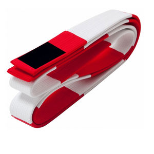 Ceintures d'arts martiaux en coton personnalisées avec logo noir pour le judo, le BJJ, le taekwondo et le karaté, certifiées WKF, rose Kyokushin, vente en gros - Product Image 4