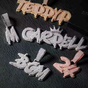 Collar de Moissanita con Corte Brillante Redondo y Bisel Plateado Personalizado, Estilo Hip Hop Unisex, Precio Mayorista Popular, Ideal para Fiestas - Product Image 2