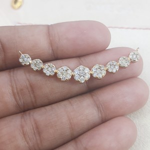Collier pendentif floral en diamant naturel taille brillant 1,00 carat, en argent sterling plaqué or, tendance, serti à griffes, pour femme - Product Image 2