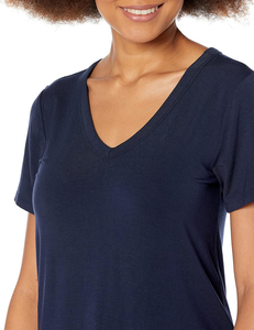 T-shirts en coton pour femmes de haute qualité, écologiques, couleur unie, col en V, décoration boutonnée, respirants, séchage rapide, été, manches courtes - Product Image 3