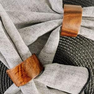 Juego de Servilleteros de Madera Maciza de Primera Calidad, Reutilizables, Accesorio Decorativo para Mesa de Comedor - Product Image 5