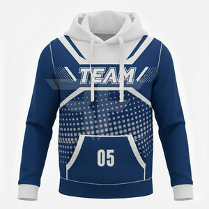 Высококачественная зимняя мужская флисовая толстовка с капюшоном, индивидуальный дизайн, дышащая, быстросохнущая, из смеси полиэстера и хлопка - Product Image 1