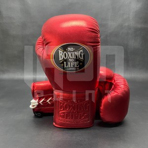 No Boxing No Life Gants de boxe professionnels en cuir de vachette de qualité supérieure à lacets, avec rembourrage épais à 4 couches, respirants - Product Image 5