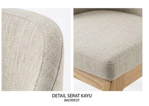 Chaise de salle à manger en bois massif minimaliste moderne avec revêtement en tissu de qualité supérieure pour la maison de luxe et les meubles de salle à manger - Product Image 6
