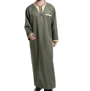 Nouvelle Arrivée : Thobe Homme Musulman à Manches Longues, en Polyester Doux de Haute Qualité, Col Arabe Saoudien, Jubba Thobe Privé - Product Image 2