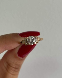 แหวนเพชรทรงกลม 1.50 กะรัต เพาะเลี้ยงในห้องปฏิบัติการ ทองคำแท้ 14k 18k สไตล์วินเทจ อาร์ตเดโค แหวนหมั้น แหวนแต่งงาน ขายส่งจากโรงงาน - Product Image 4