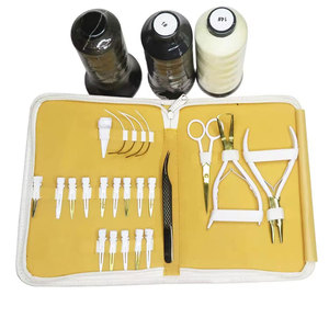Kit d'extensions capillaires micro-anneaux en acier inoxydable revêtu de titane, très demandé, avec pinces professionnelles, clips, perles et outil à boucles - Product Image 2