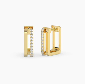 Boucles d'oreilles classiques vintage en or 14 carats avec diamants de laboratoire certifiés IGI pour femmes, légères, pour tous les jours, bijoux de luxe pour anniversaire - Product Image 4