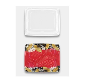 Récipient alimentaire couleur plastique japonais jetable rectangle boîte à bento emballage alimentaire de style japonais - Product Image 3