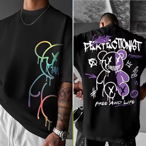 Fabricantes Directos, Camiseta de Punto Extra Grande Personalizada de Primavera/Verano, Venta al Por Mayor, Camiseta Gótica con Estampado de Letras para Hombre, Ropa Urbana - Product Image 1