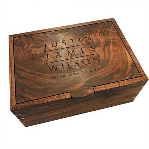 Urna y Ataúd de Madera de Pino Estilo Americano Grande para Cenizas de Cremación de Adultos, Diseño Personalizable, Urna Funeraria de Recuerdo - Product Image 6