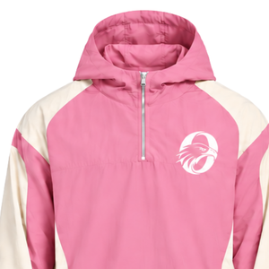 <b>Mens</b> <b>Pink</b> Neutral Colorblock Windbreaker <b>Hoodie</b> Lightweight Quarter Zip Pullover Jacket Outdoor Sports Running Casual Wear - Product Image 3