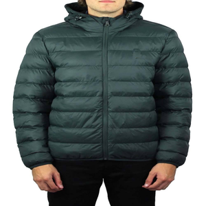 <b>Men</b> Puffer <b>Jacket</b> Maroon Color Full Sleeve Stand Collar Hooded Custom Design Front Waterproof - Product Image 4
