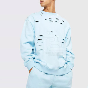 Sweat-shirts d'hiver pour hommes, effet usé, couleur unie, vente en gros de sweat-shirts usés pour hommes - Product Image 2