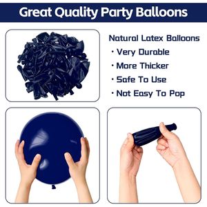 Navy Blue 100-Pack 12-Inch <b>Round</b> Helium <b>Balloons</b> for Graduation & Birthday Party Backdrop Decorations - Product Image 2