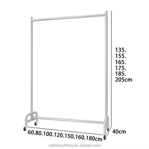 Porte-vêtements autoportant moderne avec roulettes, présentoir à vêtements portable en métal pour manteaux, rail vertical simple, pré-assemblé - Product Image 6