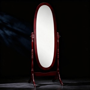 Miroir ovale vintage avec base mobile, ajoute de la chaleur et une esthétique naturelle aux espaces vides, vente en gros depuis l'Inde - Product Image 6