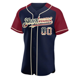Customizable Baseball Jersey Unisex Navy Red American Flag Print Sublimated Full Sleeve Breathable Regular Fit Adult Team USA - Product Image 3