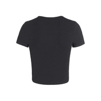 T-shirts courts d'été décontractés pour femmes, grande taille, personnalisables, écologiques, coupe ajustée, à manches courtes, en dentelle ajourée, avec logo tricoté – Vente en gros