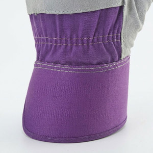 Gants de travail robustes en cuir de vachette pleine fleur de haute qualité avec dos en toile et manchette de sécurité pour la construction et le jardinage - Product Image 6