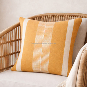 Handmade Luxury Woven Pillow Sham Indian Wholesale Decorative Pillow <b>Cover</b> Soft Cotton Fabric Durable Zipper <b>Throw</b> Pillowcase - Product Image 6