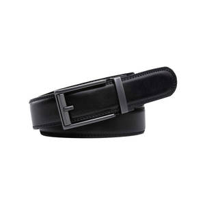 Cinturón de Cuero Vacuno Sólido con Hebilla Rectangular de Cierre Automático, Estilo Formal, Duradero, Moldeado en una Sola Pieza, 3.3 cm de Ancho - Product Image 2