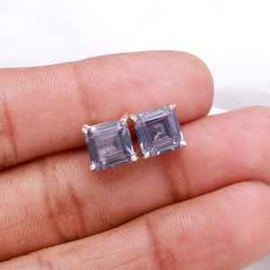 Pendientes de Alexandrita Púrpura en Plata de Ley 925, Piedra Preciosa que Cambia de Color, Joyería Minimalista, Certificación IGI, Elegante Regalo para Fiestas - Product Image 2