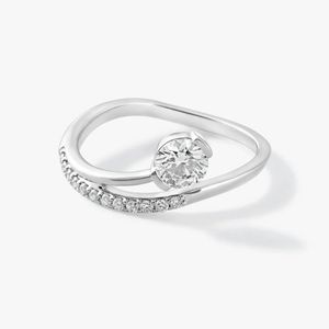 Anillo de Lujo de Oro Blanco de 9K Chapado en Oro con Diamante Cultivado en Laboratorio con Certificación IGI, Corte CVD, 0.70CT, Color FG, VS1, Joyería Fina para Novia - Product Image 1