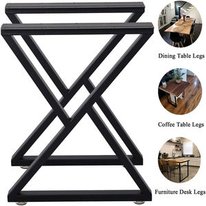 Pieds de table en métal traditionnels pour meubles de salle à manger, capacité 2204 lbs, 2 pièces, couleur noire, DIY, pièces de meubles EDPTBL003 - Product Image 5