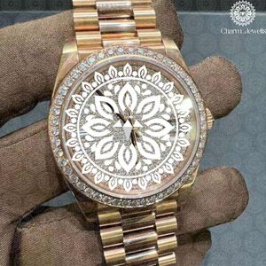 Charm Jewells – montre de luxe pour femmes, cadran ajouré en or, cristal saphir, mouvement à Quartz analogique, boîtier rond de 38mm - Product Image 1