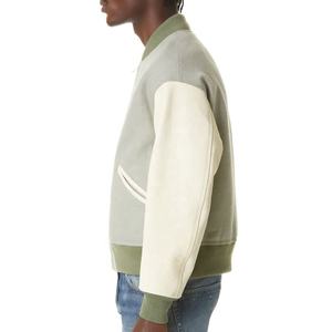 Logo personnalisé manches en cuir broderie Couple Collège Baseball Veste pour hommes Lettermght Blue Varsity Jacket - Product Image 6