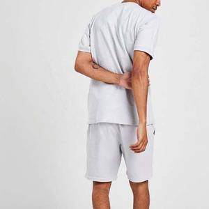 Factory Direct Men's 100% Cotton Knitted Crew Neck <b>T</b>-<b>Shirt</b> Set Casual Summer Breathable Short Sleeve <b>Shirt</b> And Loose Shorts Set - Product Image 2