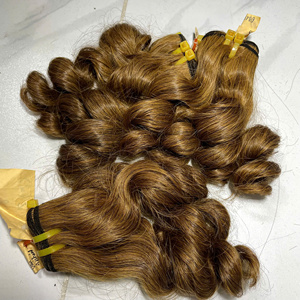 Cheveux humains vietnamiens bruts de haute qualité, super double trame, bouclés et rebondissants, couleur gingembre - Product Image 2