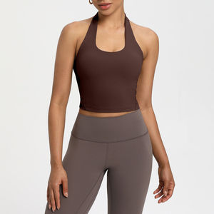 Débardeurs de sport pour femmes avec soutien-gorge intégré, dos nageur, pour yoga et course à pied - Product Image 1