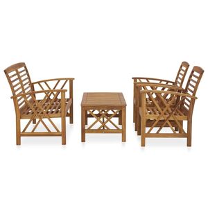 Set da Giardino in Legno di Acacia Marrone Resistente, Versatile ed Elegante Arredamento da Esterno - Product Image 2