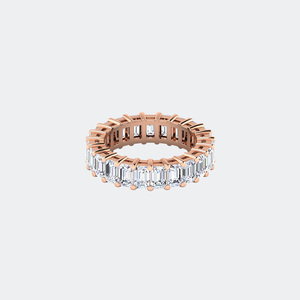 4.00CTW Emerald Cut Diamond Bar <b>Set</b> Wide Eternity Wedding Band <b>Ring</b> for <b>Women</b> Luxury Stackable Jewelry <b>Ring</b> - Product Image 6