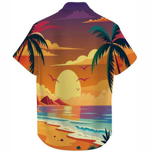 Chemise de plage respirante pour homme, couleur personnalisée, logo personnalisé, manches courtes, prête pour la sublimation - Product Image 2