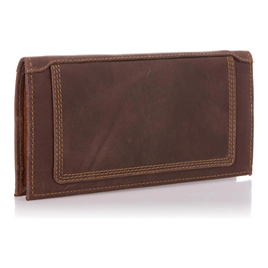 Cartera Larga de Cuero Marrón Delgada Premium para Hombre y Mujer, Elegante, Hecha a Mano, Porta Tarjetas y Efectivo, Estilo Profesional - Product Image 3