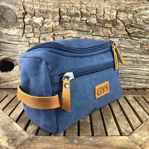 Leather Canvas Toiletry Bag Waterproof Travel Organizer Cosmetic Dopp Kit Large Capacity Storage <b>Case</b> LCTB-0043 - Product Image 1