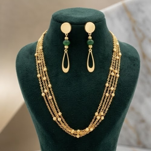 Ensemble de collier Mala à plusieurs rangs en argent 925 pour femmes, boucles d'oreilles, bijoux fantaisie de créateur, cadeau de mariage - Product Image 3