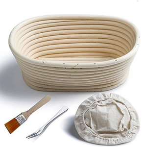 Panier de levage en rotin avec doublure en tissu pour la fermentation de la pâte à pain au levain, outil de boulangerie artisanal - Product Image 2