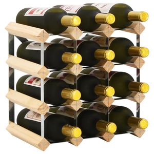 Porte-bouteilles en pin massif pour 12 bouteilles, qualité supérieure - Product Image 1