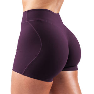 Women Girls Stretchy Compression Stretchy Solid Color Outdoor Athletic Nylon Soft Running Fitness <b>Booty</b> Shorts - Product Image 2